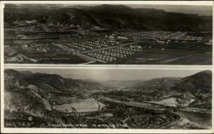Coulee Dam WA Split View Showing Homes Real Photo Postcard