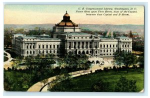 U.S. Congressional Library Washington D.C.  Vintage Postcard 