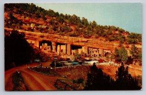 Cliff Dwellings Showing Parking Area Manitou Springs Colorado Vintage Unposted