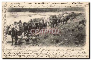 Old Postcard Caravan of Cai Bin Ganah (dromedary camel Camael) Algeria Algeria