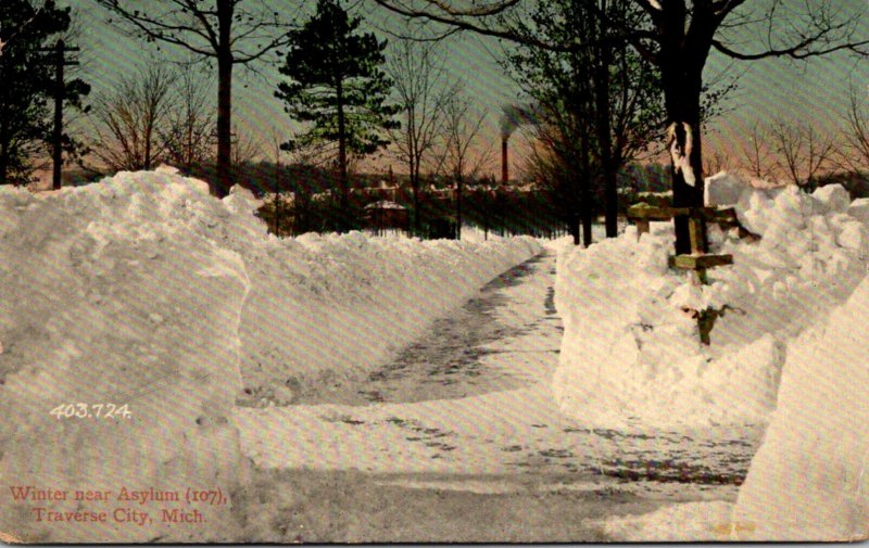 Michigan Traverse City Winter At Asylum 1919