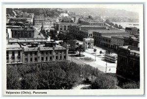 c1940's Panoramic View of Valparaiso Chile Unposted Vintage Postcard