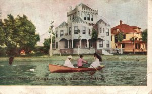 Vintage Postcard 1907 Dickey's Cottage Landmark Winona Lake Indiana IN