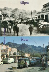 Oatman, Arizona Then and Now, Past and Present Views Continental Size Postcard