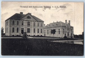 1910 Guelph Ontario Canada Vintage Postcard Chemical Gymnasium Building O. A. C.