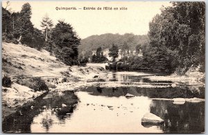 Quimperle - Entree de l'Elle en Ville France River Mountain Postcard