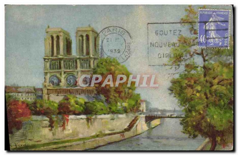 Old Postcard Paris Notre Dame