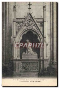Old Postcard Death Le Mans Interior of the cathedral Tomb of Mr. Bouvier