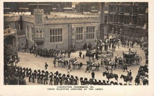 RPPC Coronation Procession, 1911 Royalty The Abbey Vintage Postcard