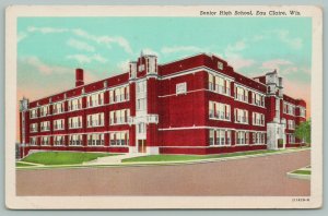 Eau Claire Wisconsin~Senior High School~c1940~Postcard