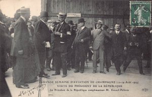 Aircraft Grande Semaine d'Aviation Champagne President Visit 1909 postca...