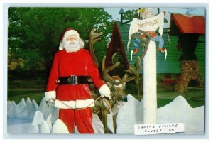 c1960s Santas Statue, Santa's Village Dundee Illinois IL Unposted Postcard