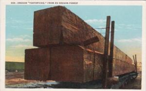 Spruce Trees Oregon Toothpicks Large Timbers On Railroad Car