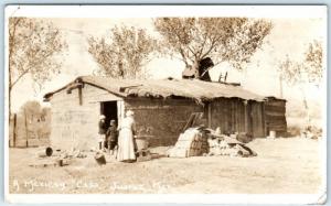 RPPC  JUAREZ, MEXICO   View of A MEXICAN CASA  Home   1916  Postcard