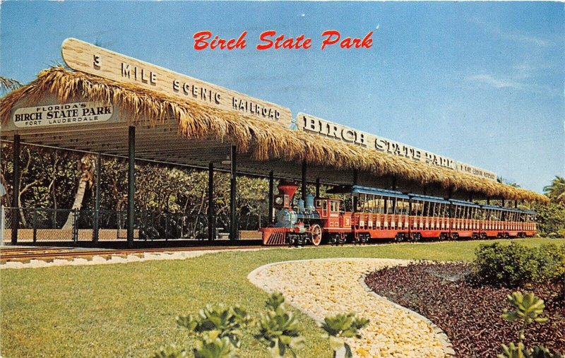 Hugh Taylor Birch State Park Scenic Railroad 1965 Postcard near Ft Lauderdale