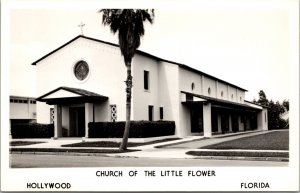 Real Photo Postcard Church of the Little Flower in Hollywood, Florida