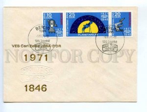 417232 EAST GERMANY GDR 1971 SPACE Carl Zeiss Jena planetarium strip stamps FDC