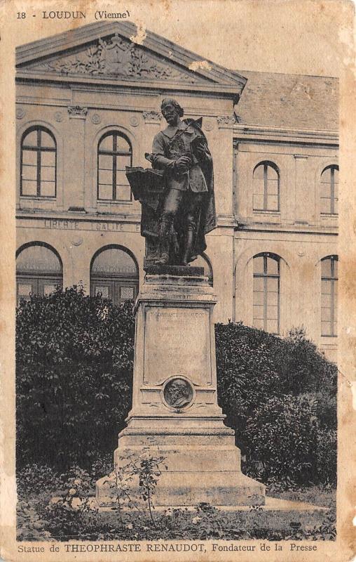 BF4182 loudun statue de theophraste renaudot france