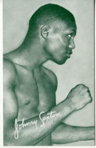 BOXING   EXHIBIT CARD blank back  JOHNNY SAXTON