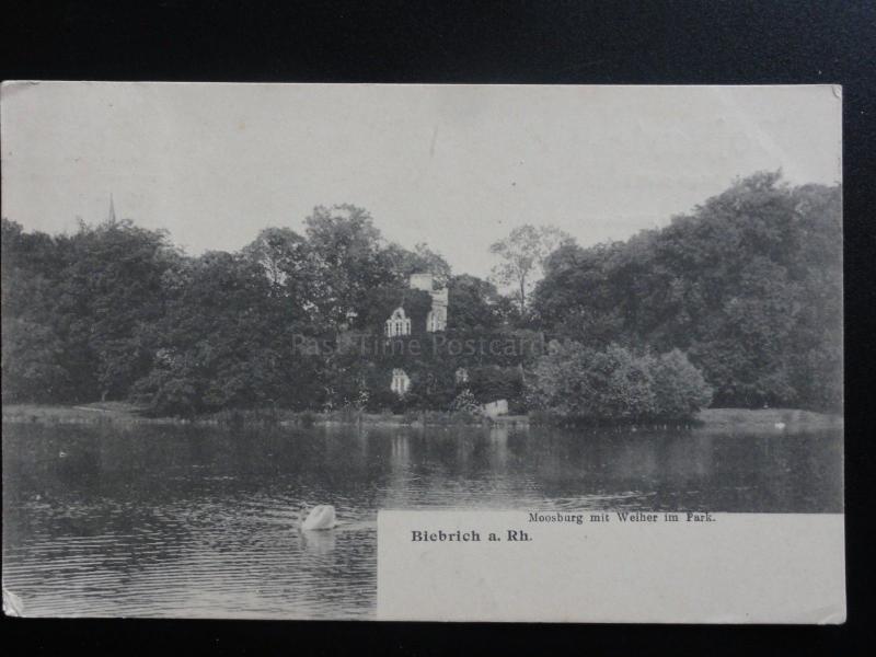 Germany: Biebrich a.Rh - Moosburg mit Weiher im Park c 1907 - Old Postcard