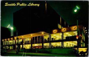 Postcard LIBRARY SCENE Seattle Washington WA AL9558