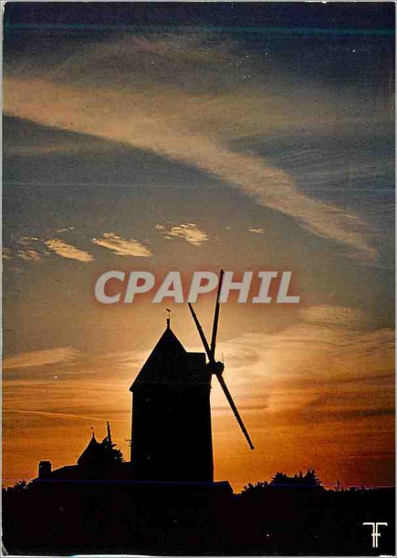 Postcard Modern Vendee Moulin a Vent at Sunset