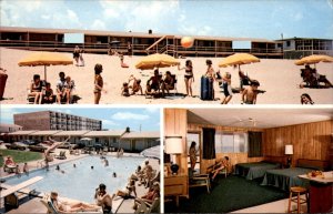 Nags Head North Carolina Outer Banks Motel Beach c1950-60s Vintage Postcard
