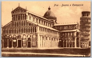 Vtg Pisa Italy Duomo e Campanile Cathedral & Bell Tower Postcard