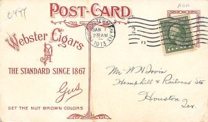 Daniel Webster Debating School 1913 postal marking left edge, corner wear