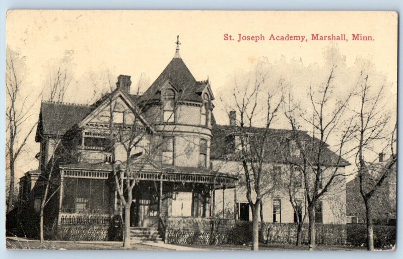 Marshall Minnesota MN Postcard St. Joseph Academy Exterior View Building c1910