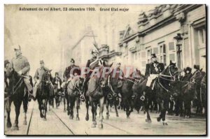 Old Postcard accession of King Albert December 23, 1909 Grand Army General Staff