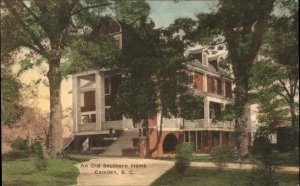 Camden SC South Carolina Old Southern Home Hand Colored Postcard