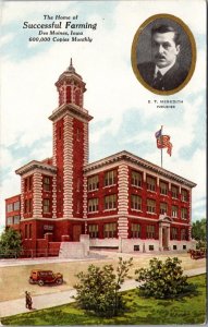 Postcard The Home of Successful Farming in Des Moines, Iowa Monthly Magazine