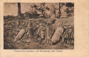 FRANZOSISCHE AUSBLASER-BLINDGANGER ALLER  KALIBER-WW1 MILITARY PHOTO POSTCARD