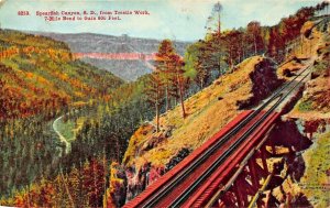 SPEARFISH CANYON SOUTH DAKOTA~FROM TRESTLE WORK-7 MILE BEND-GAIN 800 FT POSTCARD