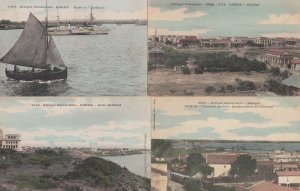 Lot of 4 vintage postcards West Africa Senegal DAKAR scenic 