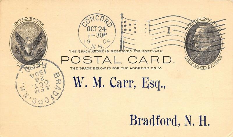 Concord NH 1st Natl Bank ReceiptRemickWM Carr Bradford EsqEmerson & Co 1904