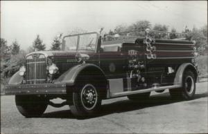 Blakely PA Lackawanna County Fire Engine Real Photo Postcard - Autocar