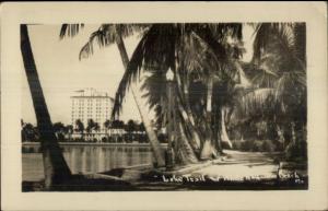 Palm Beach FL White hall & Trail 1930 Real Photo Postcard