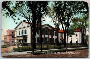 Vtg Riverhead Long Island New York NY County Buildings & Jail 1910s Postcard