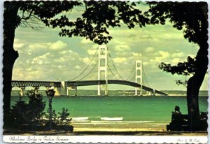 Postcard - Mackinac Bridge in Indian Summer - Michigan 
