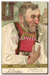 Postcard Old Man Fancy Hanauer