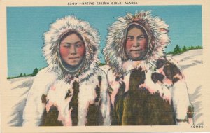 Native Eskimo Girls AK, Alaska - Linen