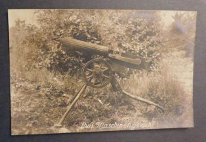 Mint Postcard Germany Vintage Machine Gun Turret Maschinengewehr RPPC WW1