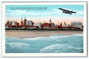 c1920 Sky Line Lake Michigan Maitland Aviation Milwaukee Wisconsin WI Postcard