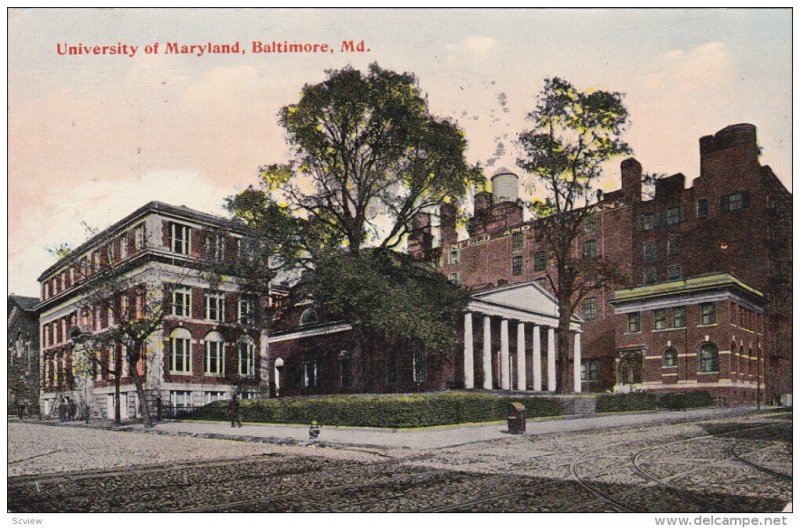 BALTIMORE, Maryland, PU-1913; University Of Maryland