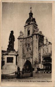 CPA La ROCHELLE - Tour de la Grasse Horloge et Statue Amiral Duperré (354547)