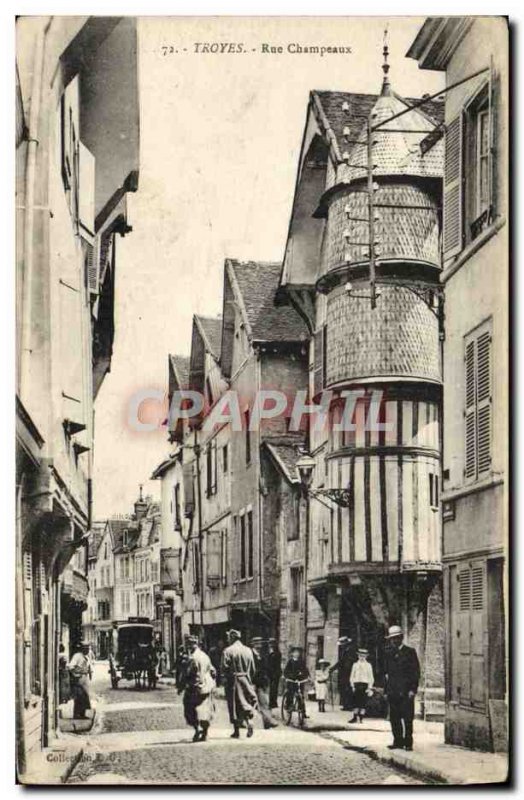 Old Postcard Troyes Rue Champeaux