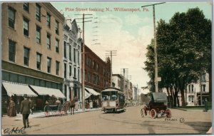 WILLIAMSPORT PA PINE STREET ANTIQUE POSTCARD