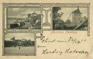 norway norge, CHRISTIANIA, Akershus Festning (1902) Postcard